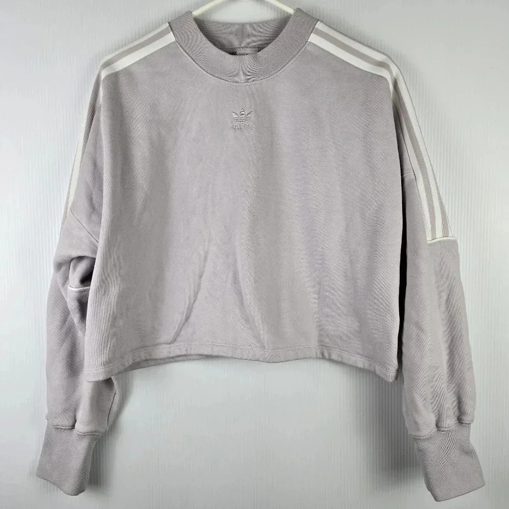 adidas originals winter ease cropped sweatshirt color:light blush pink size M